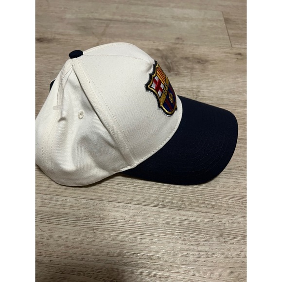 FC Barcelona Barca Snapback Hat Mens Off White Navy Blue Soccer Cap RN150123 - Picture 6 of 8